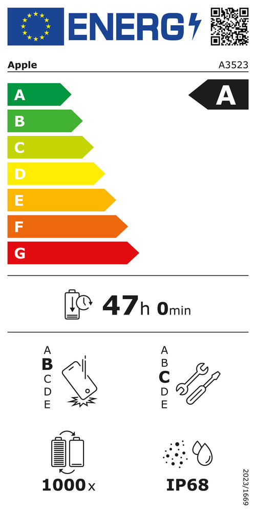 EU-Energylabel – Apple iPhone 17 Pro