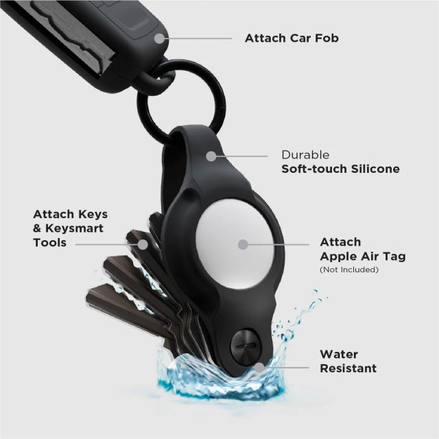 KeySmart Air Flex Schlüsselhalter für Apple AirTag Schwarz