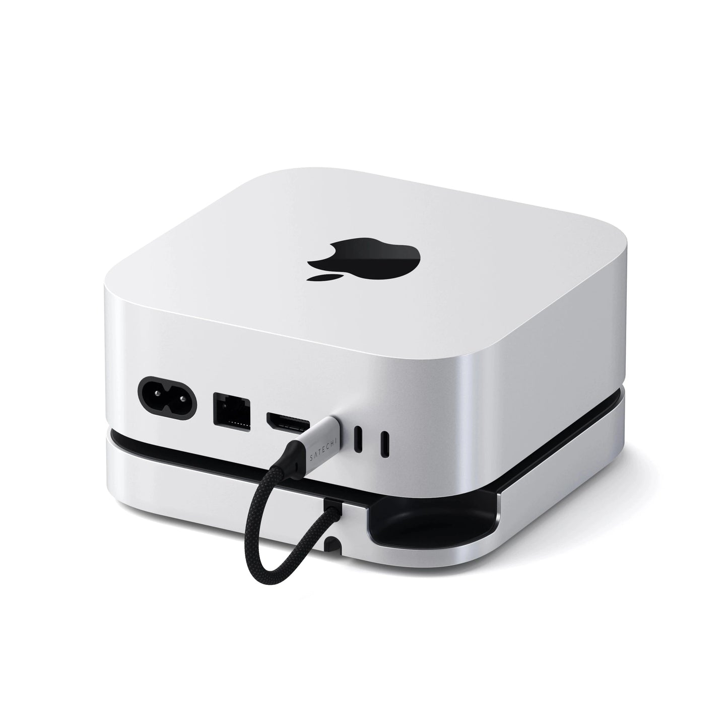 Satechi Mac Mini M4 Alu Stand & Hub mit NVMe SSD - Anschlüsse