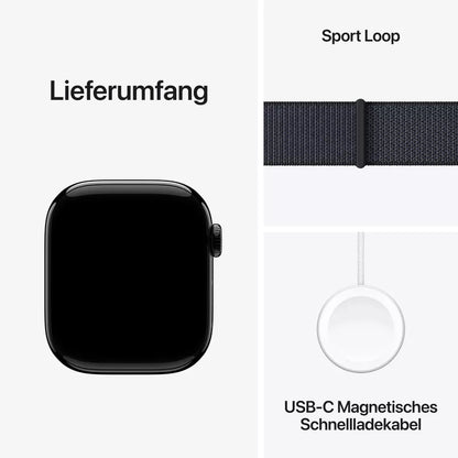 Apple Watch Series 10 42mm Jet Black Aluminium GPS Sport Loop