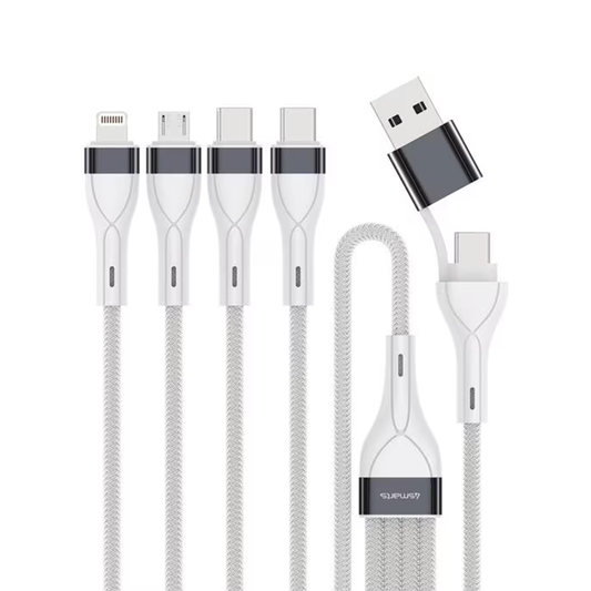 4smarts USB-C/A Multi-Ladekabel 4in2 25cm - Weiss