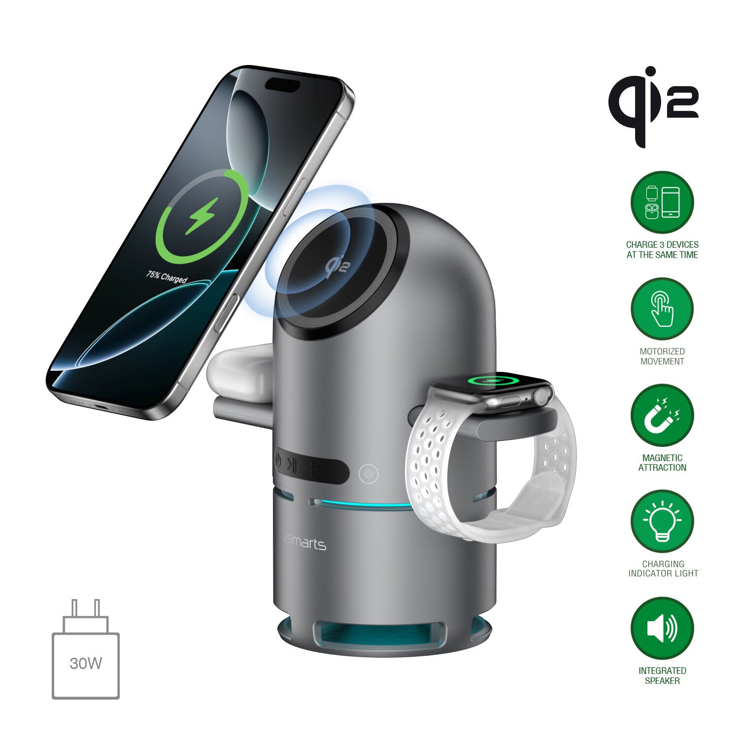 4smarts Qi2 Ladestation ChargeBot Sound