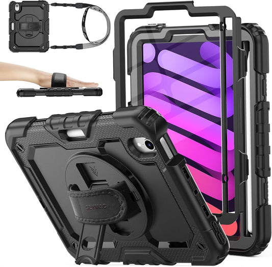 SEYMAC stock Hülle für iPad mini 7 (A17 Pro) 2024 - Schwarz