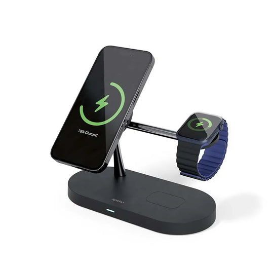 Spello 3in1 Magnetic Wireless Charging Stand - Schwarz