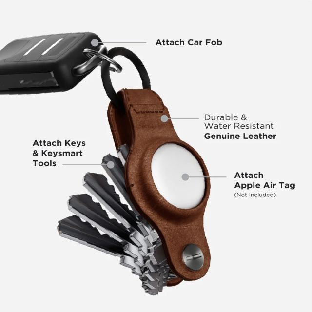 KeySmart Air Flex Schlüsselhalter für Apple AirTag Braun