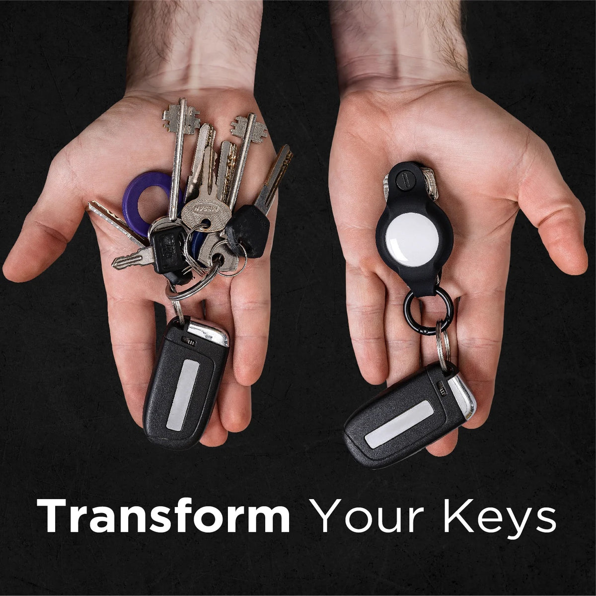 KeySmart Air Flex Schlüsselhalter für Apple AirTag Schwarz